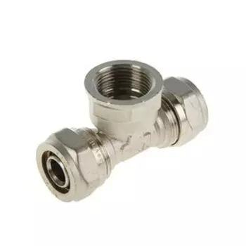Тройник Valtec, обжимной, 20 мм х 3/4" внутренняя резьба х 20 мм
