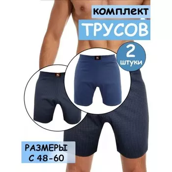 Трусы мужские, размер 58, цвет синий, индиго, 2 шт