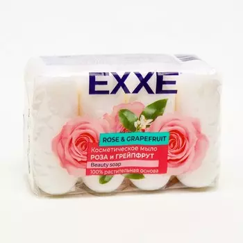 Туалетное мыло косметическое EXXE "Роза и грейпфрут" 4*70 г
