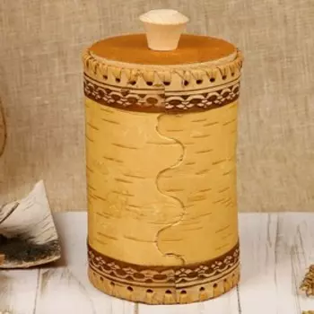 Туес для специй «Хомяк», сахар, 8х8х14 см, береста