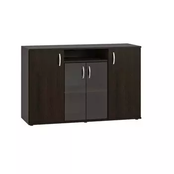 Тумба – витрина, 4 двери, 1350453866 мм, цвет дуб венге