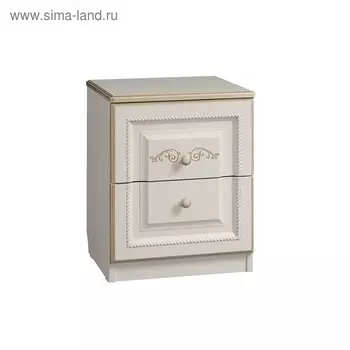 Тумба прикроватная Диана Голд, 404х352х500, Белый/Джелато патина золото