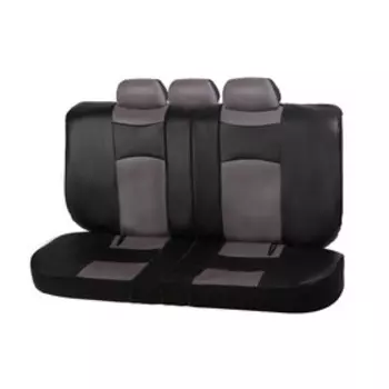 УЦЕНКА Авточехлы TORSO Premium универсальные, 9 предметов, кож.зам, чёрно-серый