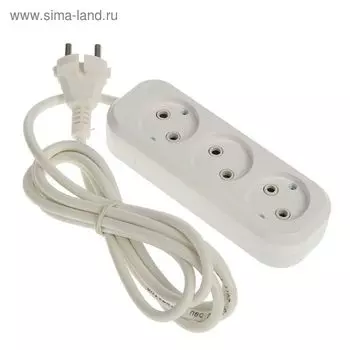 Удлинитель UNIVersal Е-203, 3 розетки, 2 м, ПВС 2х0.75, 10 А