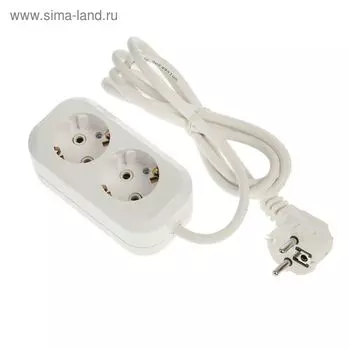 Удлинитель UNIVersal Е-302, 2 розетки, 2 м, ПВС 3х1, 16 А, с з/к