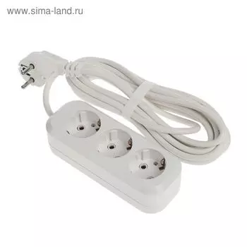 Удлинитель UNIVersal Е-303, 3 розетки, 5 м, ПВС 3х1, 16 А, с з/к