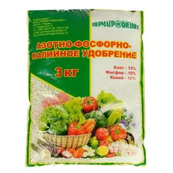 Удобрение минеральное "Пермагробизнес", азотно-фосфорно-калийное, 3 кг