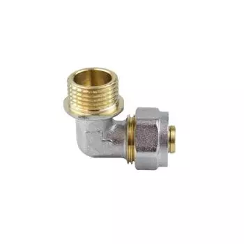 Угольник Aquasfera 7006-03, обжимной, 20 мм х 1/2" х 90°, наружная резьба, латунь