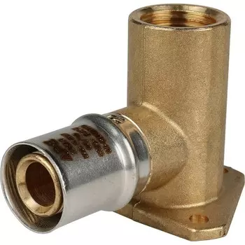 Угольник-пресс STOUT SFP-0012-001220, 1/2" х 20 мм, настенный, крепление, удлинённый, латунь