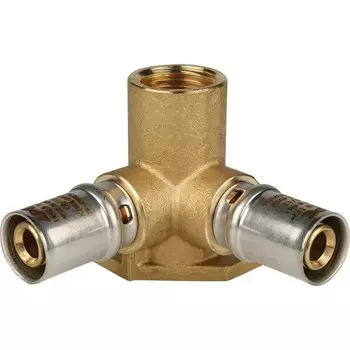 Угольник-пресс STOUT SFP-0015-001216, 1/2" х 16 мм, настенный, крепление, латунь