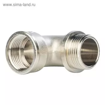 Угольник STOUT SFT-0016-000001, 1", наружная/внутренняя резьба, с упором, никел. латунь