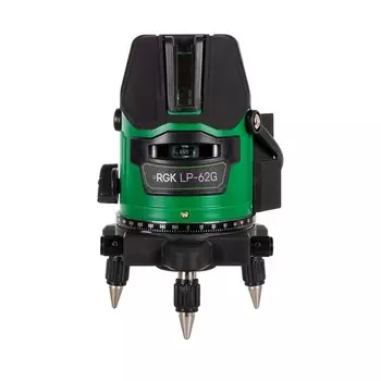 Уровень лазерный RGK LP-62G, 30 м, 2 луча, 650 Hm, 5/8", 2 класс