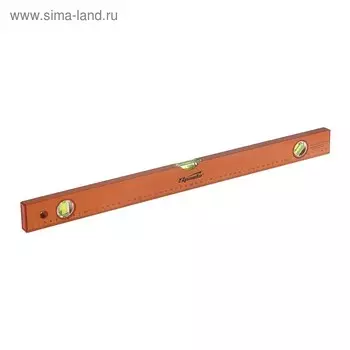 Уровень SPARTA, 60 см, алюминиевый, 3 глазка, оранжевый, линейка
