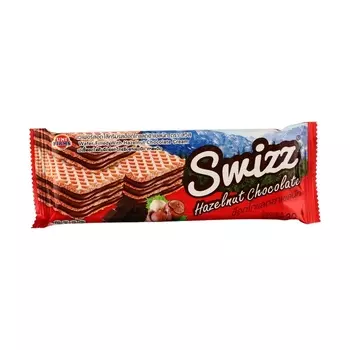 Вафли с шоколадным кремом с лесным орехом "Swizz", блок по 12 шт, 32 г