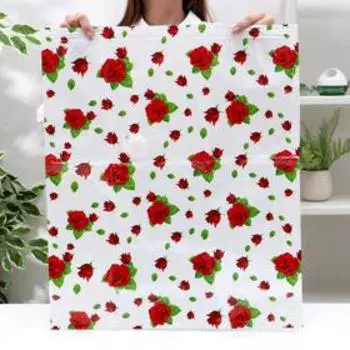 Вакуумный пакет для хранения вещей «Розы», 70×100 см, с рисунком