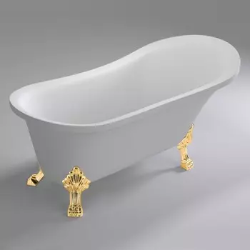 Ванна акриловая Comforty BA 102, 160х72х75 см, с ножками и донным клапаном, белая