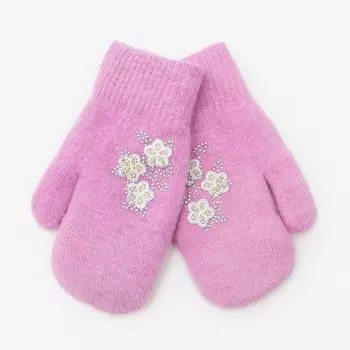 Варежки для девочки двойные, цвет МИКС, 5-7 лет