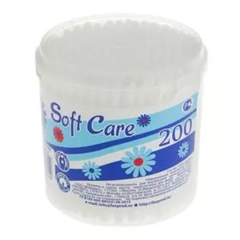 Ватные палочки Soft Care, 200 шт. в стакане