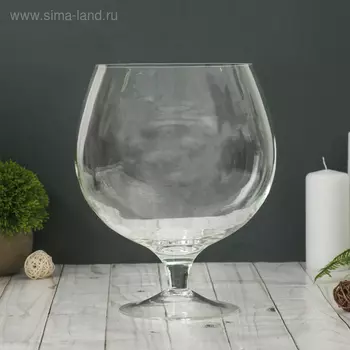 Ваза «Бренди» бокал на ножке, 3 л, d=14 см, 1924 см, стекло, прозрачная