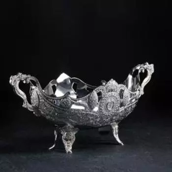 Ваза для фруктов «Восток», 25×10×10 см, цвет серебряный