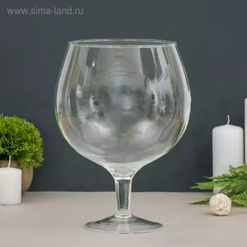 Ваза «Натали-1», бренди на средней ножке, 3 л, d=15 см, 2718 см, стекло, прозрачная