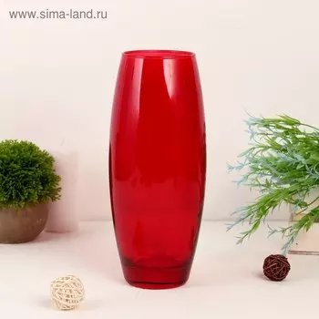 Ваза «Рубин глянцевая», d=8 см, 10.526 см, стекло, красная
