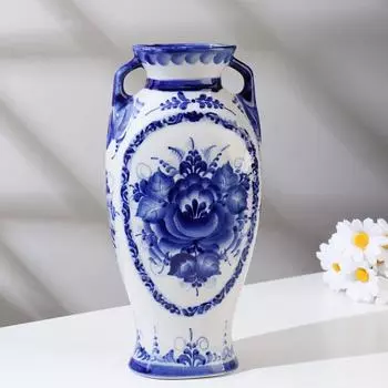 Ваза с ручками, 81327 см, гжель