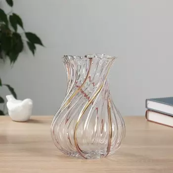 Ваза «Милагрос», витая, 2013 см, стекло, прозрачная