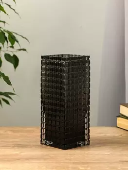 Ваза «Валери», кубики, 24.510 см, стекло, серая