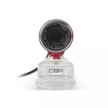 Веб-камера CBR CW 830M Red, 0.3 МП, 640х480, USB 2.0, микрофон, красная