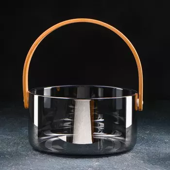 Ведро для льда «Кайлас», 2.6 л, 2010 см, стекло, чёрное