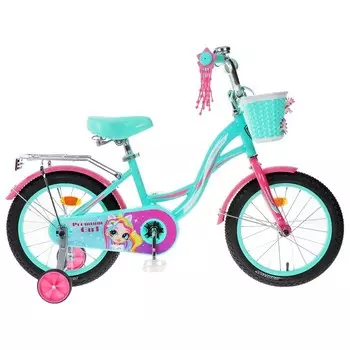 Велосипед 14" Graffiti Premium Girl, цвет бирюзовый/розовый