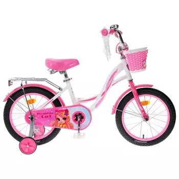 Велосипед 16" GRAFFITI Premium Girl, цвет белый/розовый