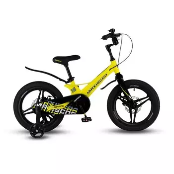 Велосипед 16'' Maxiscoo SPACE Deluxe, цвет Желтый Матовый