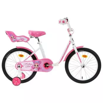 Велосипед 18" Graffiti Fashion Girl, цвет белый/розовый