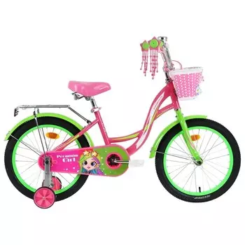 Велосипед 18" Graffiti Premium Girl, цвет розовый/зеленый