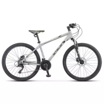 Велосипед 26" Stels Navigator-590 D, K010, цвет серый/салатовый, р. рамы 16"