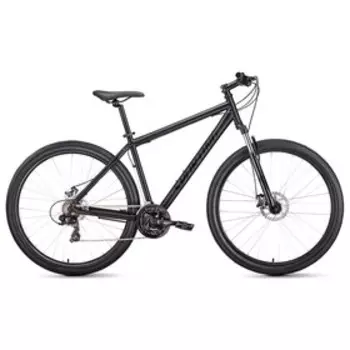 Велосипед 29" Forward Sporting 2.1 D, 2022, цвет черный матовый/черный, размер 21"