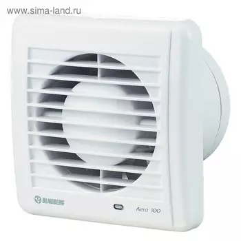 Вентилятор вытяжной BLAUBERG Aero 100, d=100, 220-240 В, малошумный, 38 Дб, белый