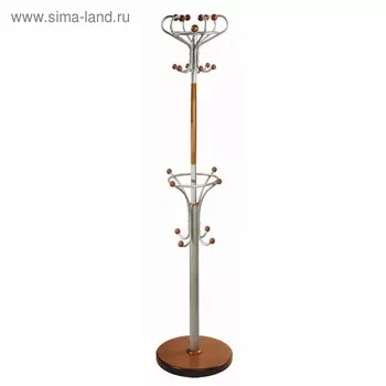 Вешалка напольная Д4, 430х430х1800, Металлик/Коричневый
