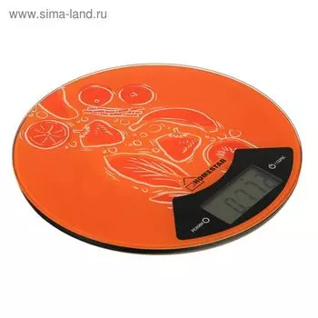 Весы кухонные HOMESTAR HS-3007, электронные, до 7 кг, оранжевые