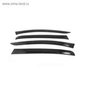 Ветровики Vinguru для Peugeot 308 2008-2016, накладные, скотч, 4 шт