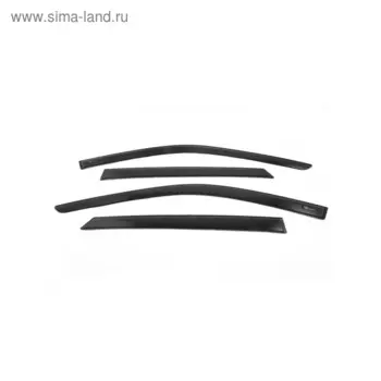 Ветровики Vinguru для Lada Granta 2011-2016, седан, накладные, скотч, 4 шт