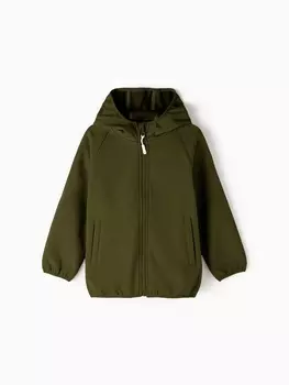 Ветровка демисезонная для мальчиков MINAKU из Softshell на флисе, непромокаемая, оливковая, рост 116 см