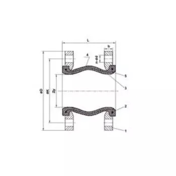 Виброкомпенсатор TECOFI DI7240N, фланцевый, PN10, DN50