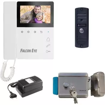 Комплект видеодомофона Falcon Eye Taurus (комплект Lira + AVP-506 + FE-2369 + АТ-12/30), дисплей, ИК-подсветка, режим день/ночь, интерком, белый