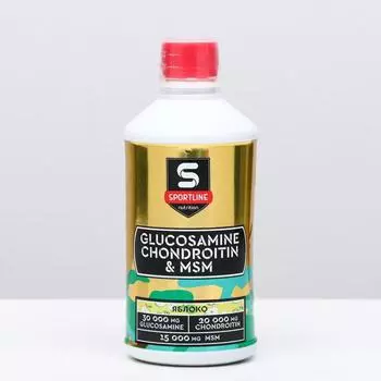 Витамины SportLine Glucosamine &amp; Chondroitin &amp; MSM, яблоко, 500 мл