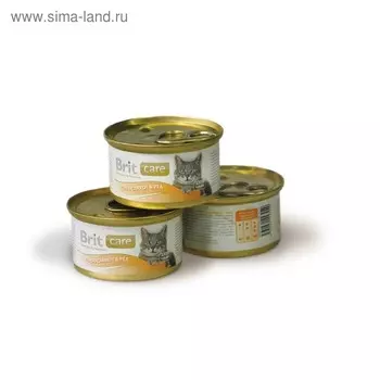 Влажный корм Brit Care Tuna, Carrot & Pea для кошек, тунец, морковь и горошек, 80 г