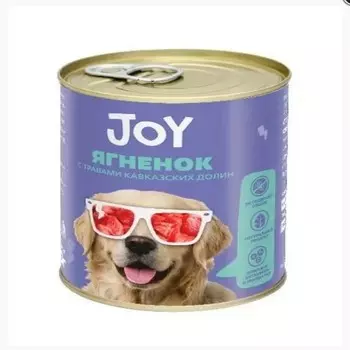Влажный корм JOY беззерновой влажный для собак средних и крупных пород, ягненок 340 гр.