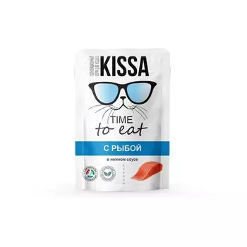 Влажный корм Kissa для кошек, рыба в соусе, 75 г